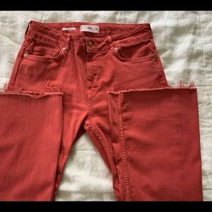 Mango red flare jeans